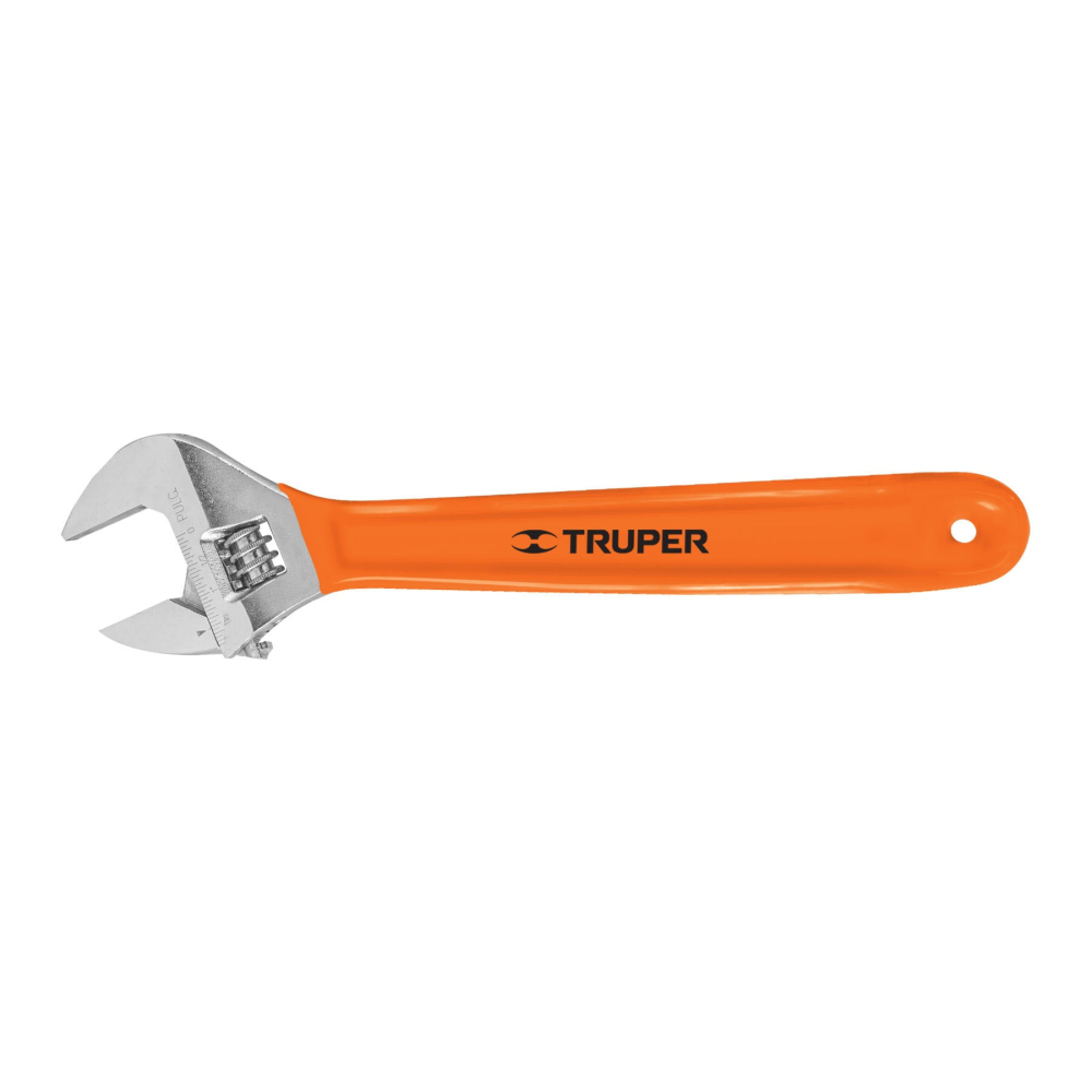 Llave ajustable (perico) 15' cromada mango de PVC, Truper PET-15X