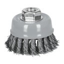 Carda copa 3' alambre trenzado fino, Multi-rosca, Truper CT-608MR