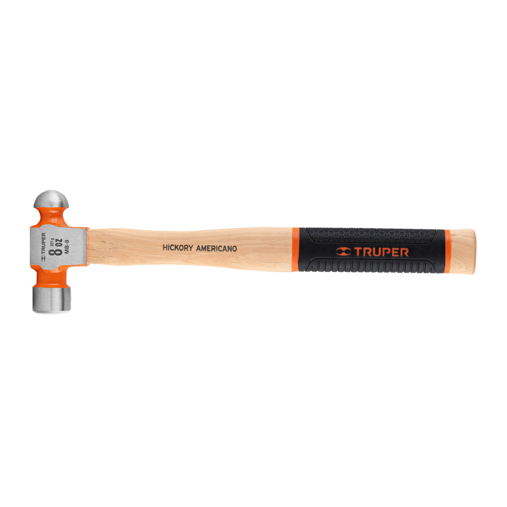Martillo pulido de bola 8 oz mango hickory, Truper Grip MB-8
