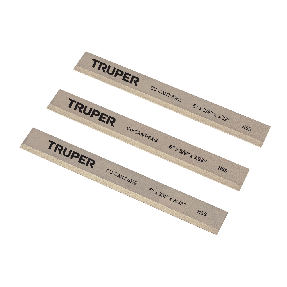 Cuchillas para canteadora CANT-6X-2, 3 pzs en caja, TRUPER CU-CANT-6X-2