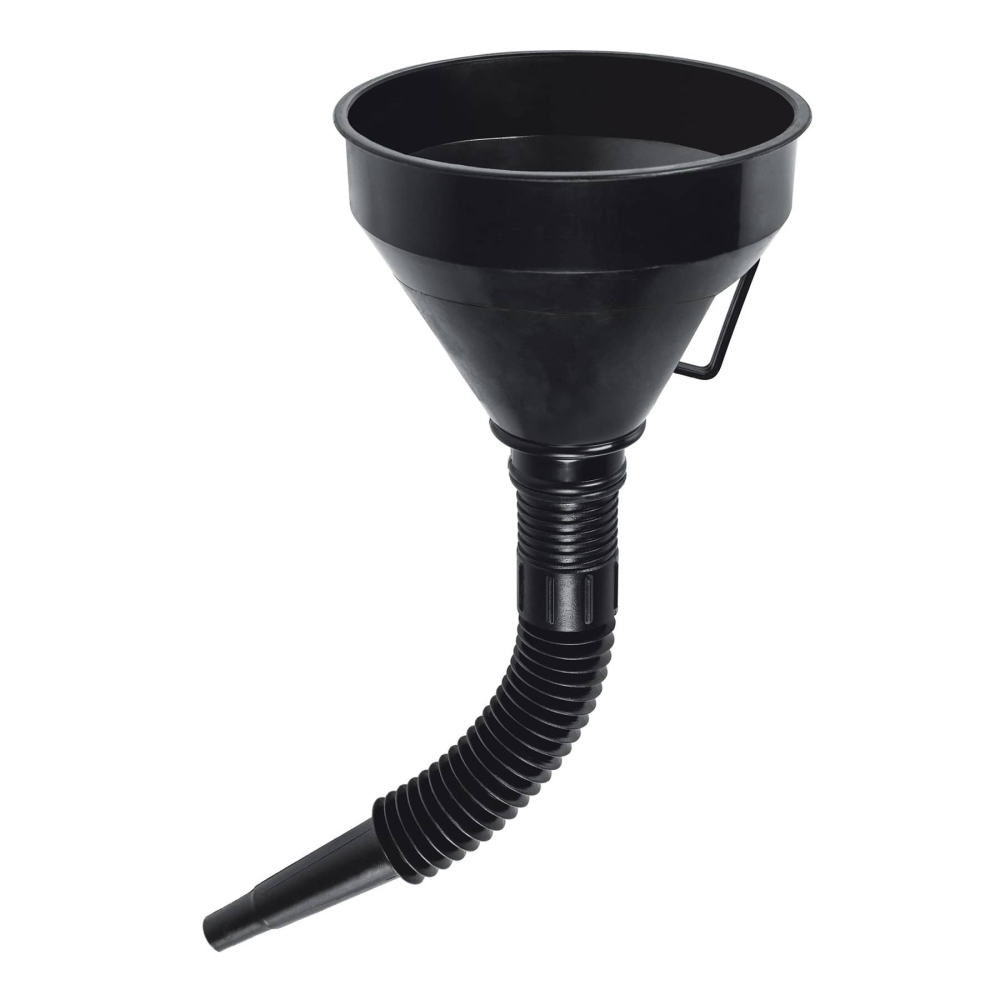 Embudo plástico 500 ml, cuello flexible con filtro, Truper EMB-50