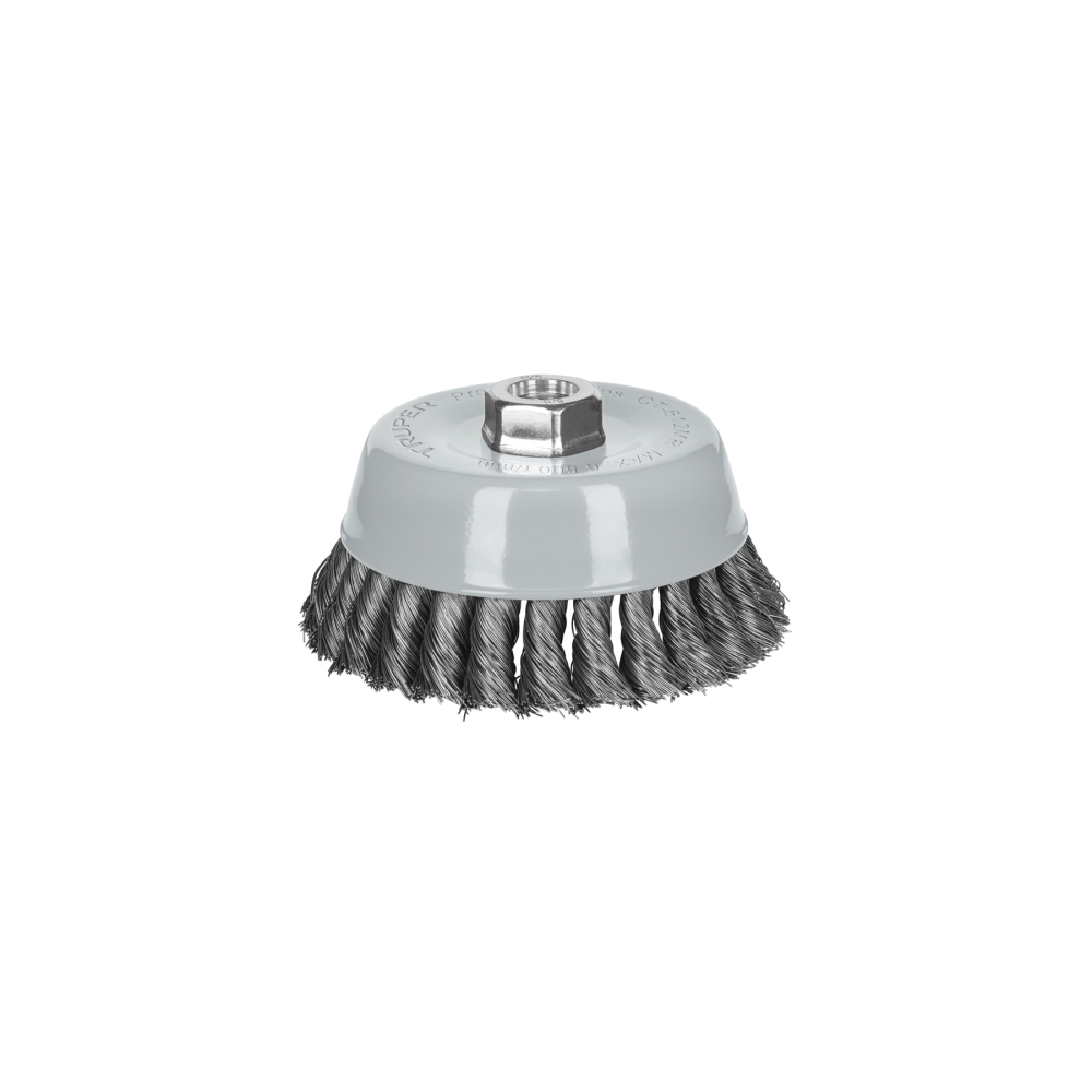 Carda copa 5' alambre trenzado fino, Multi-rosca, Truper CT-612MR