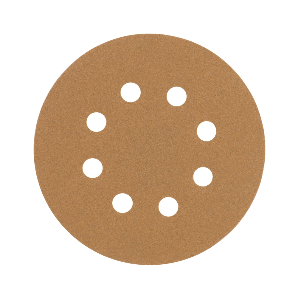Paquete c/5 discos de lija 5' grano 120, 8 perforaciones DIRO-512