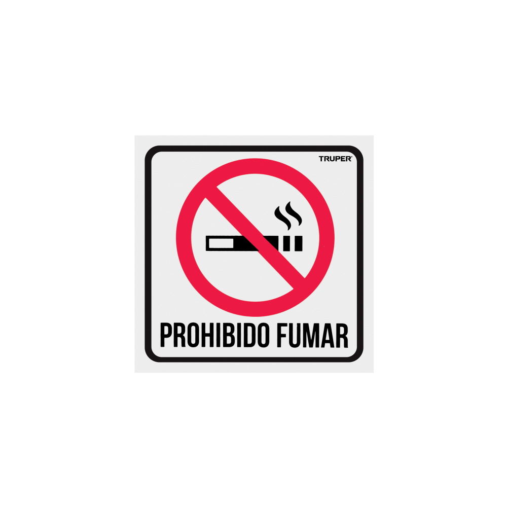 Letrero de señalización 'NO FUMAR', 19 x 19 cm, Truper LIN-02