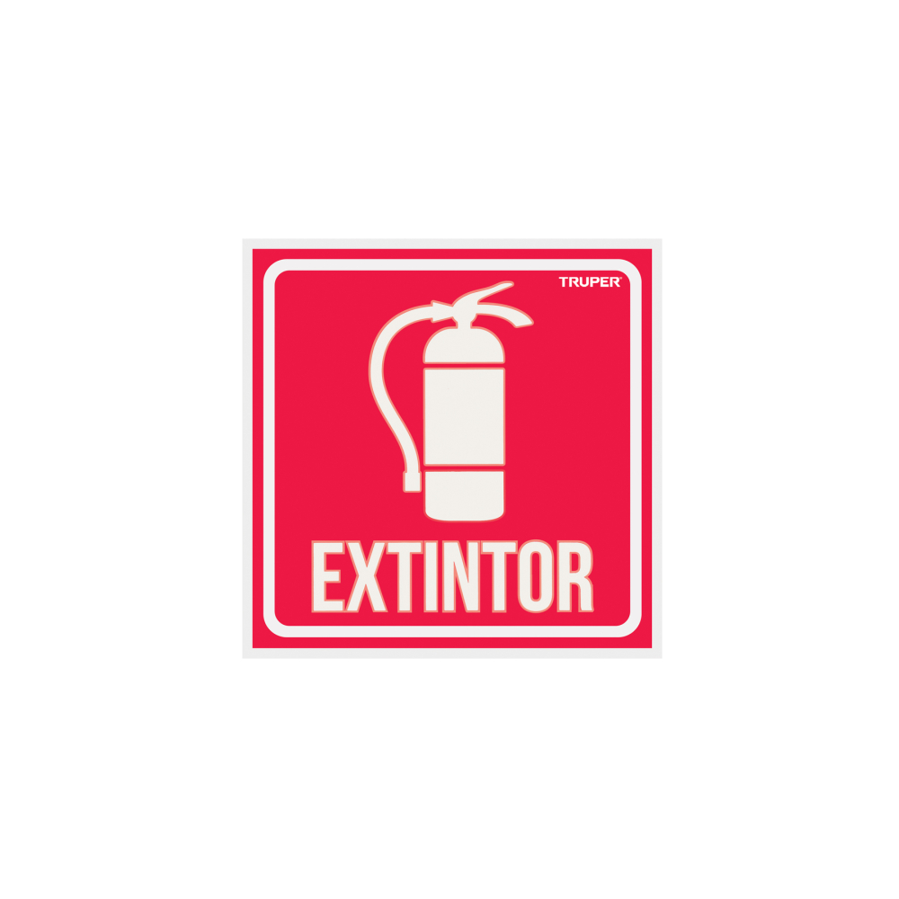 Letrero de señalización 'EXTINTOR', 19 x 19 cm, Truper LIN-08