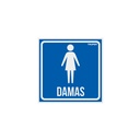 Letrero de señalización 'DAMAS', 19 x 19 cm, Truper LIN-10