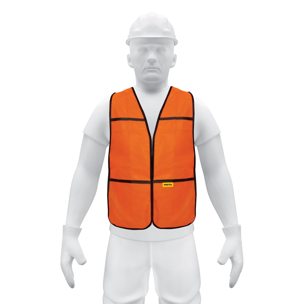Chaleco de seguridad, uso de día, naranja, Pretul CHS-100N