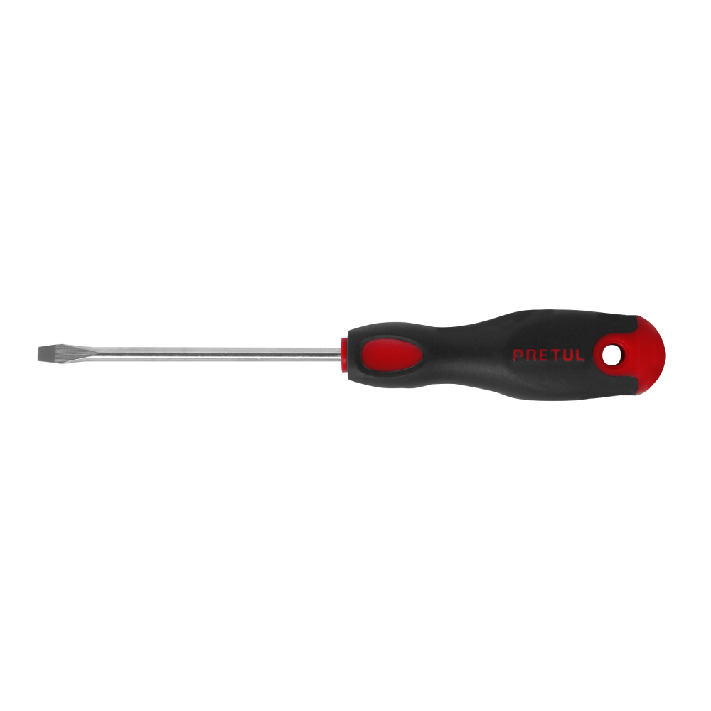 Desarmador plano 3/16 x 4' mango Comfort Grip, Pretul DR-3/16X4BP