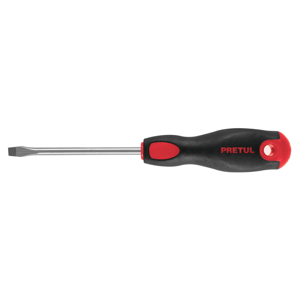 Desarmador plano 1/4' x 4'mango Comfort Grip, Pretul DR-1/4X4BP