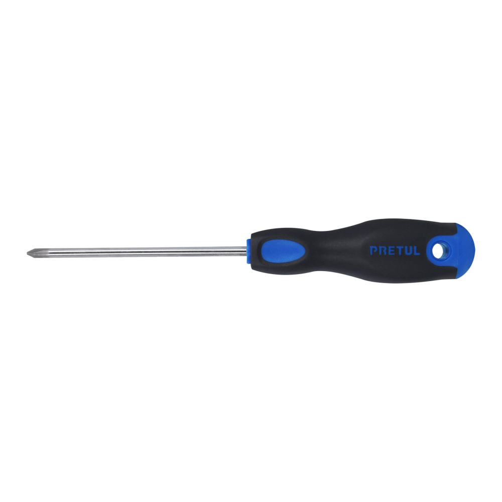 Desarmador de cruz 3/16' x 4' mango Comfort Grip, Pretul DP-3/16X4BP