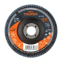Disco laminado 4', grano 120 centro 5/8', fibra, TRUPER DLT-1703