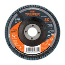 Disco laminado 4', grano 80 centro 5/8', fibra, TRUPER DLT-1702