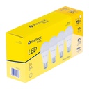 Pack de 4 lámparas LED A19 10 W (equiv. 75 W), luz cálida LED-75CBX4
