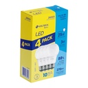 Pack de 4 lámparas LED G45 3 W (equiv. 25 W), luz de día LED-30GFBX4