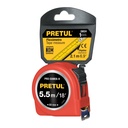 Flexómetro rojo 5.5 m cinta 25 mm, en tarjeta, PRETUL PRO-55MEB-R