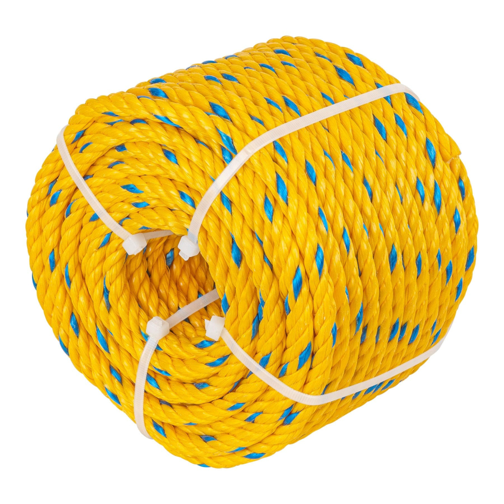 Metro de cuerda amarilla de polipropileno 8 mm, rollo 32m CUE-081M