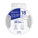 Carrete con 20 m cordón dúplex flexible SPT 18 AWG, Volteck CDU-18-20