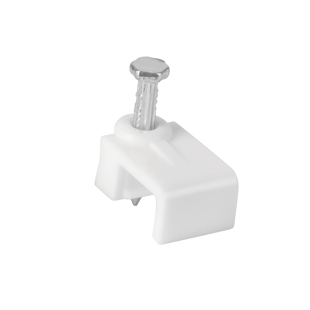 Bolsa con 500 grapas blancas de 5 X 8.5 mm para cable plano GPL-8BG