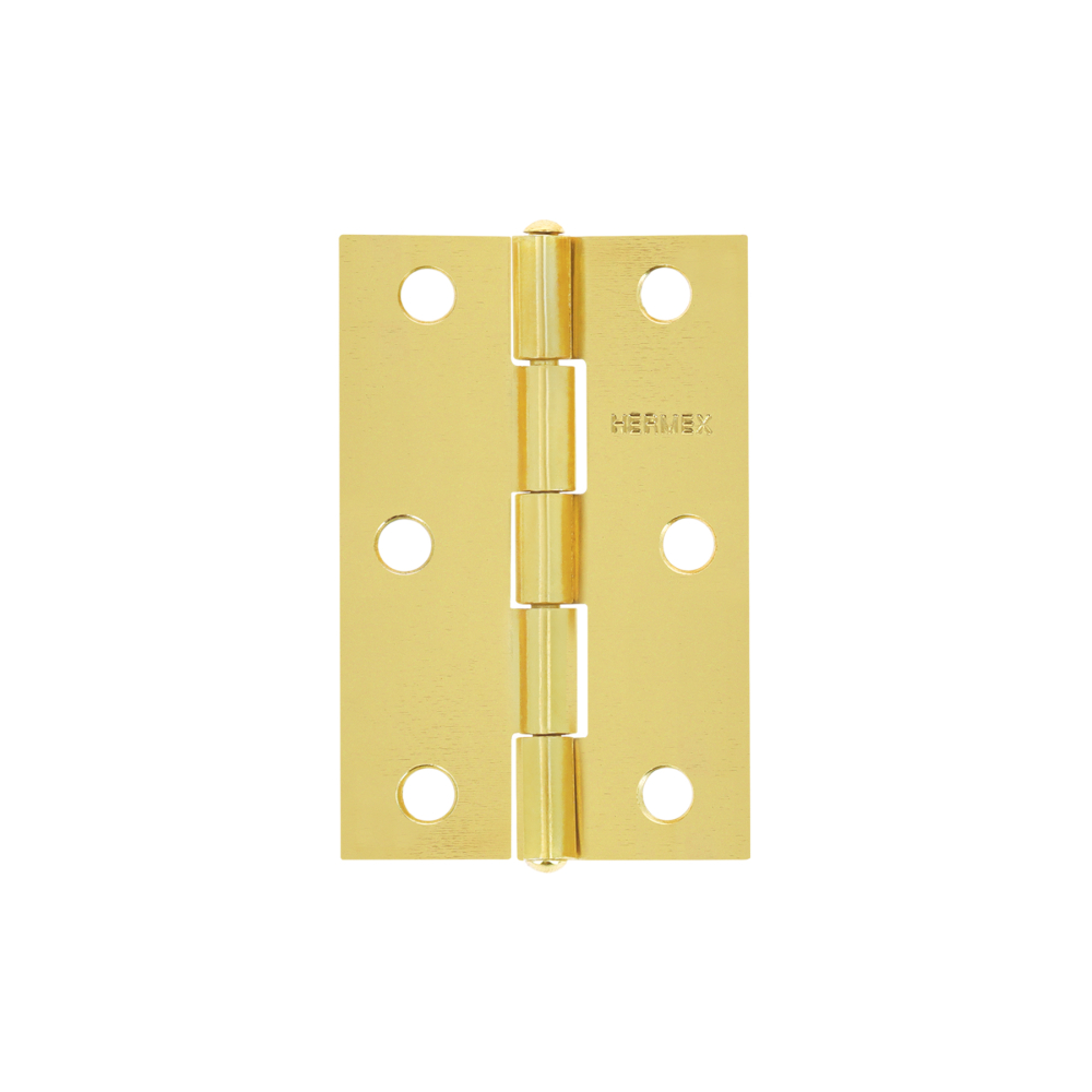 Bisagra rectangular 2-1/2' acero latonado, HERMEX BR-251