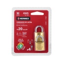 Blíster con 2 candados de latón de 20mm con gancho corto CL-20