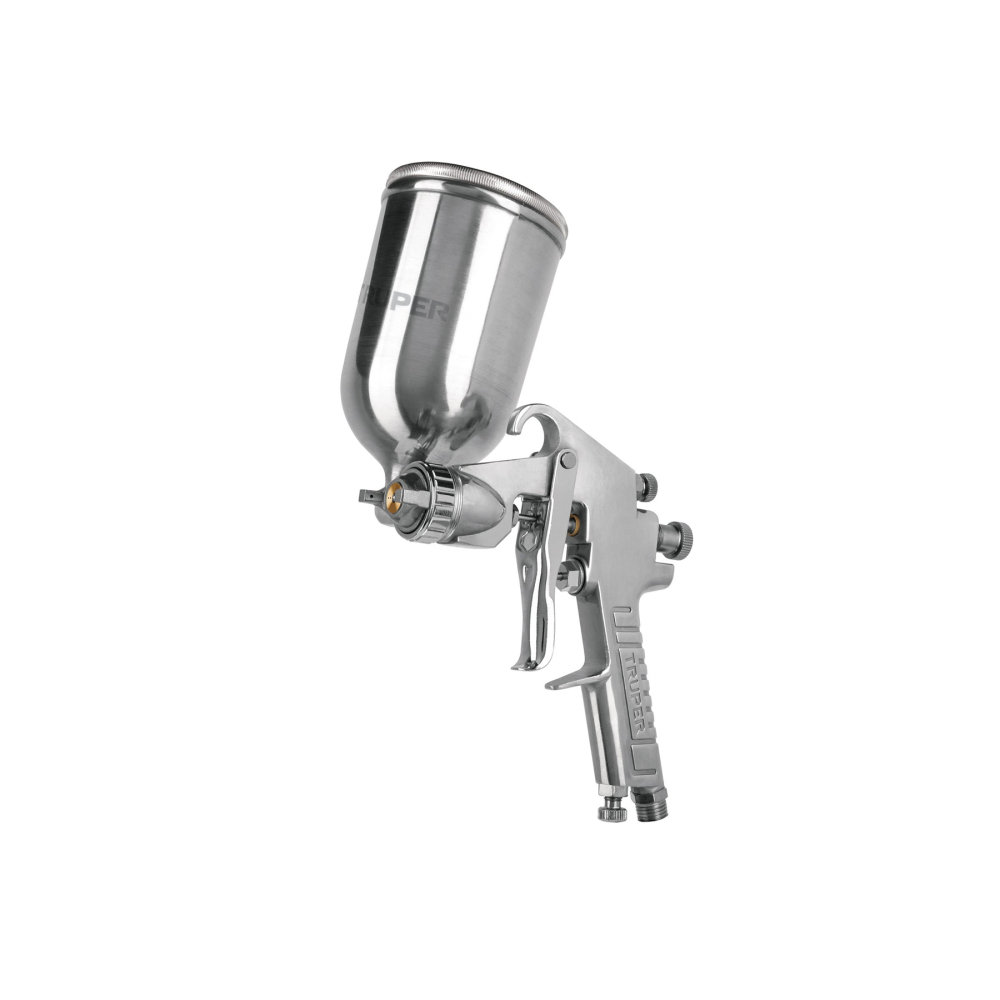 Pistola p/pintar gravedad LVMP vaso aluminio, 1 mm, Truper PIPI-411
