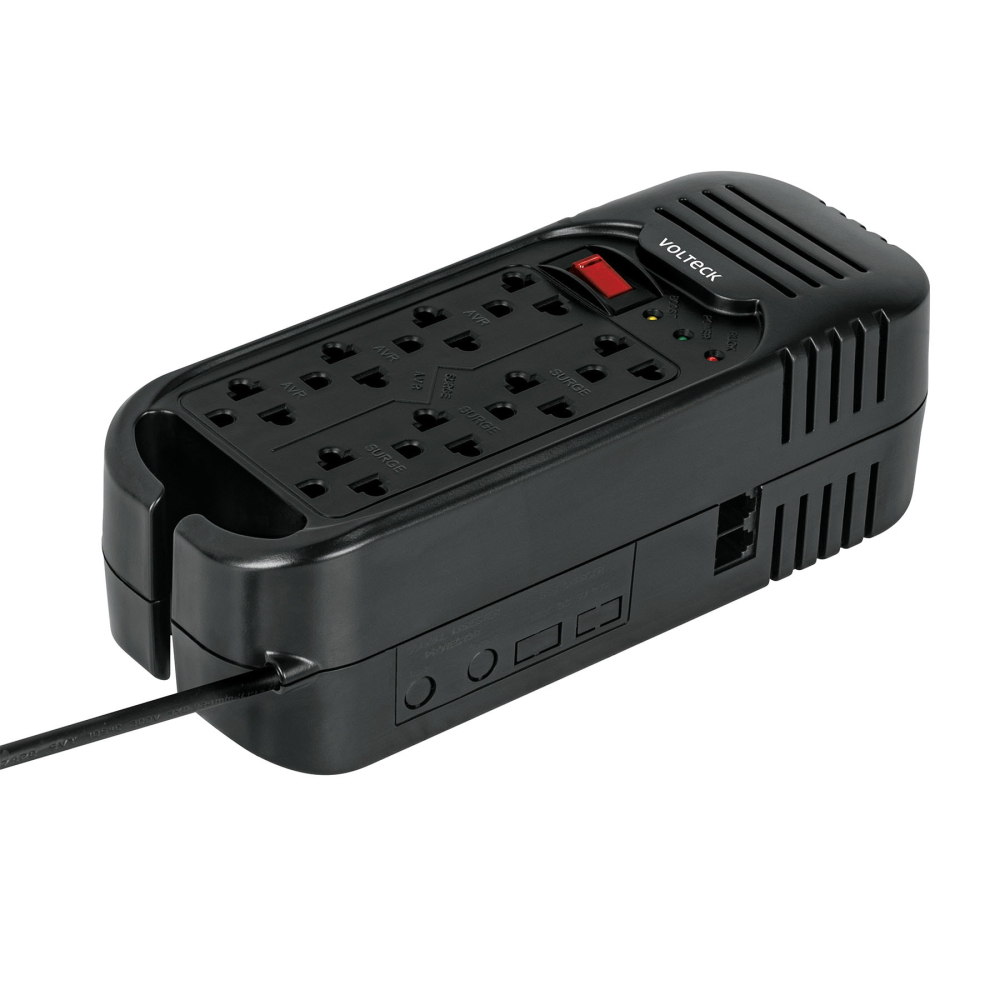 Regulador de voltaje de 1600 VA / 800 W 8 contactos, Volteck RV-1600