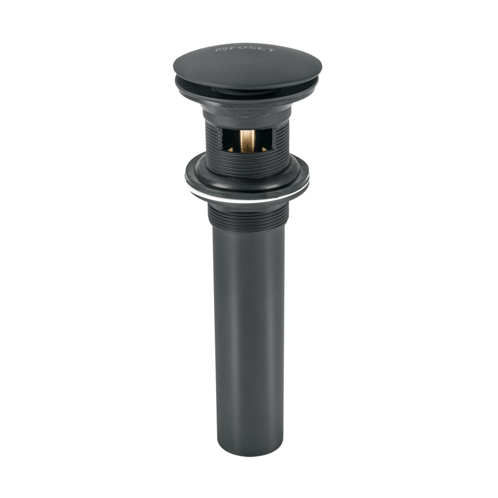 Contra p/lavabo, 1-1/4', con rebosadero, hongo, latón, negro CE-226M