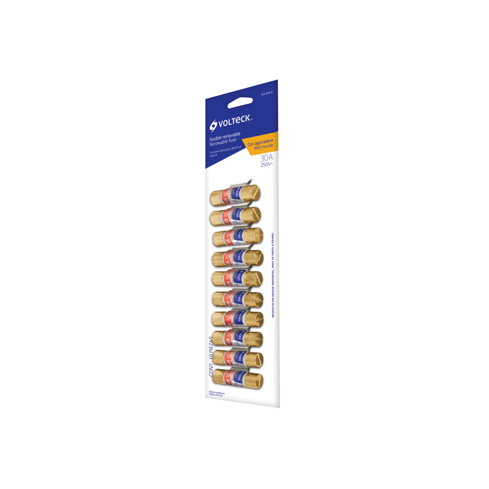 Fusible 30 A con agarradera, despachador con 10 piezas FUS-30A-D