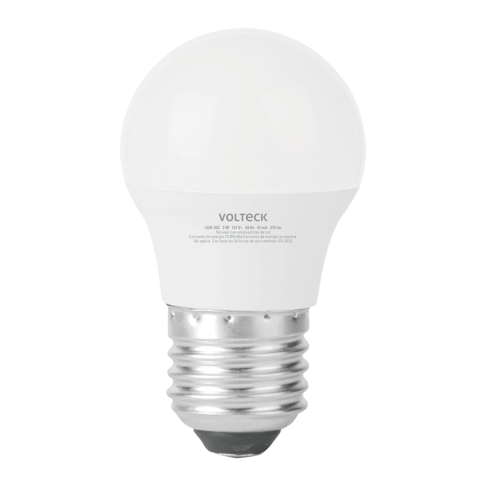 Lámpara LED A19 3 W (equiv. 25 W) luz cálida blíster Volteck LED-30C
