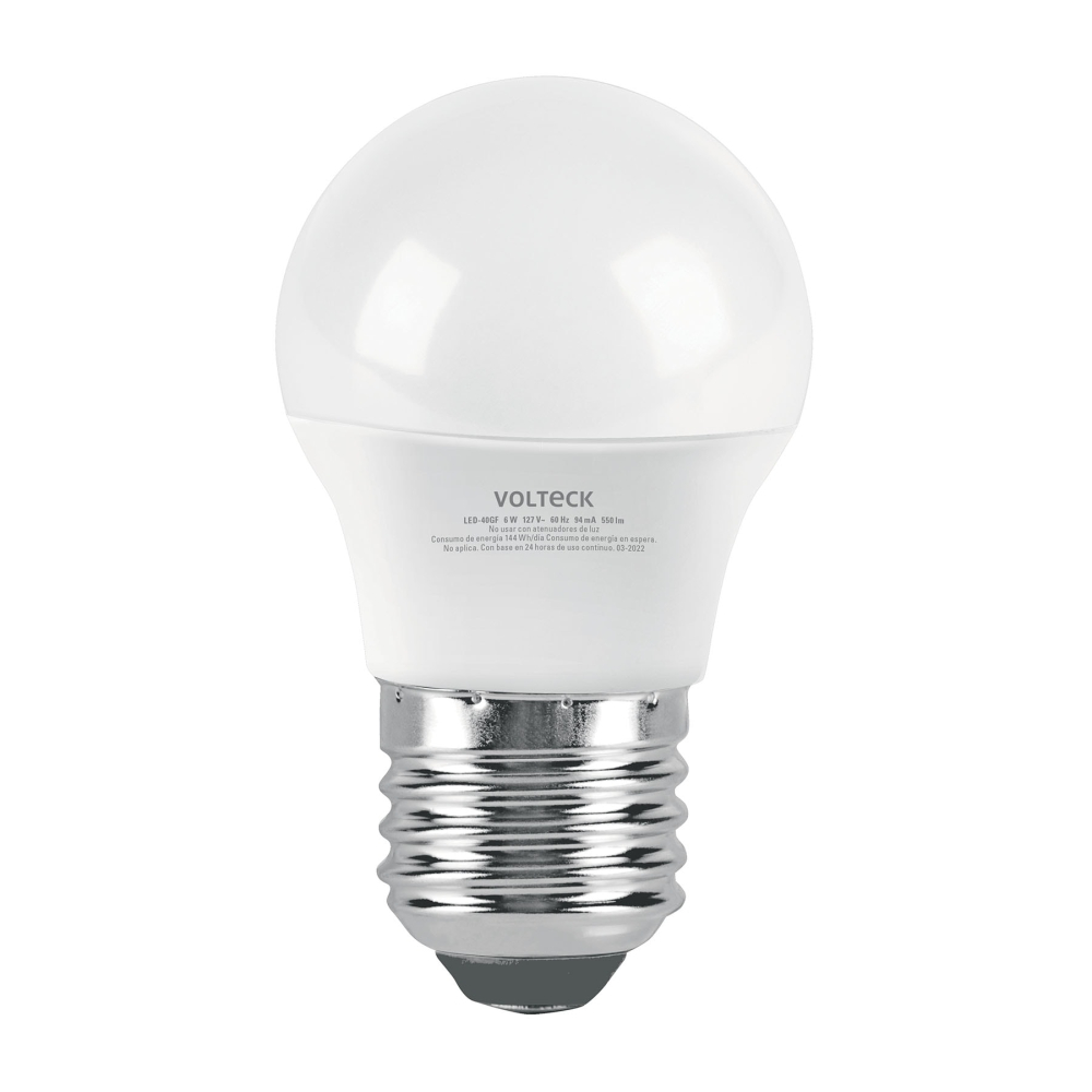 Lámpara LED G45 6 W (equiv. 40 W) luz de día blíster Volteck LED-40GF