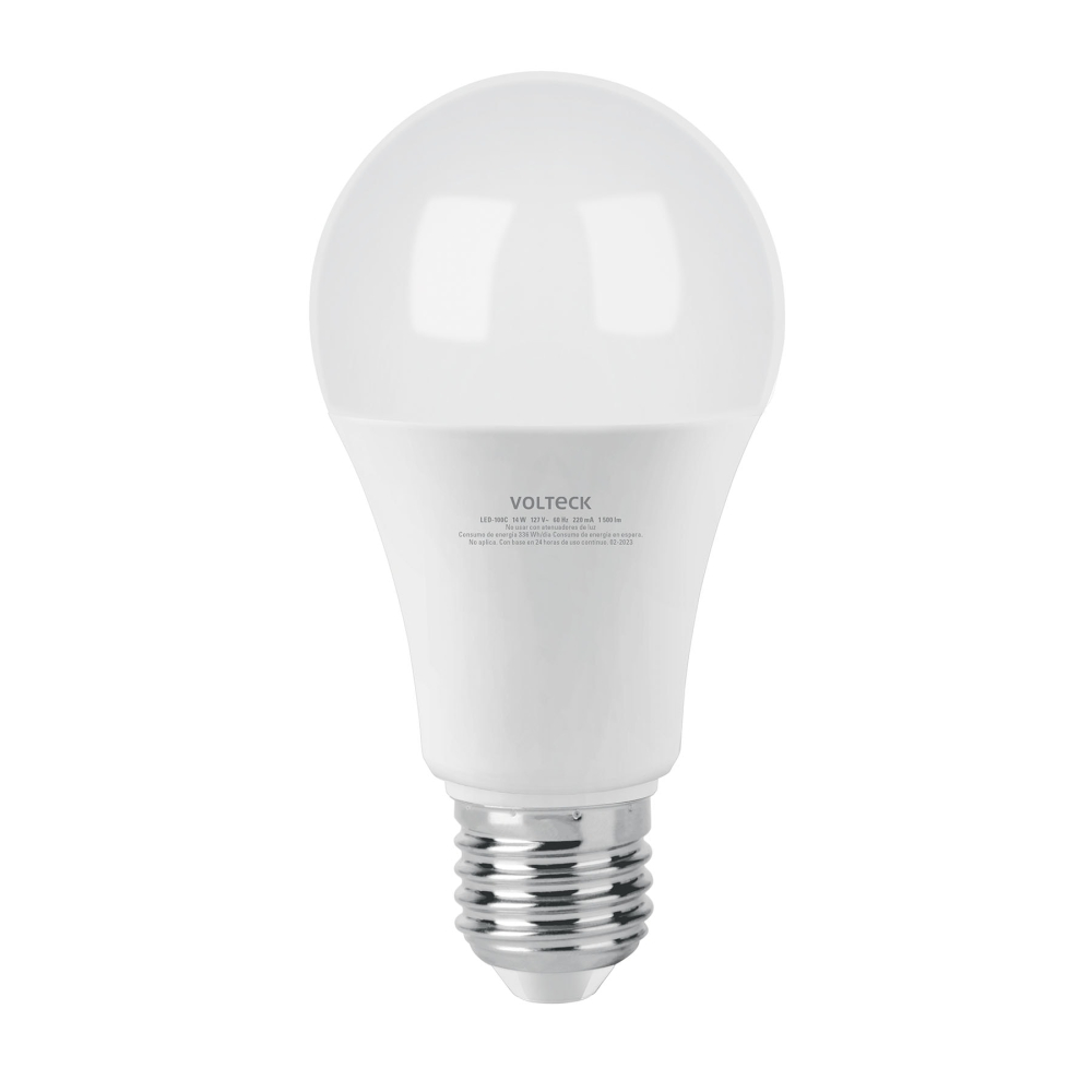Lámpara LED A19 14 W (equiv. 100 W) luz cálida, caja Volteck LED-100C
