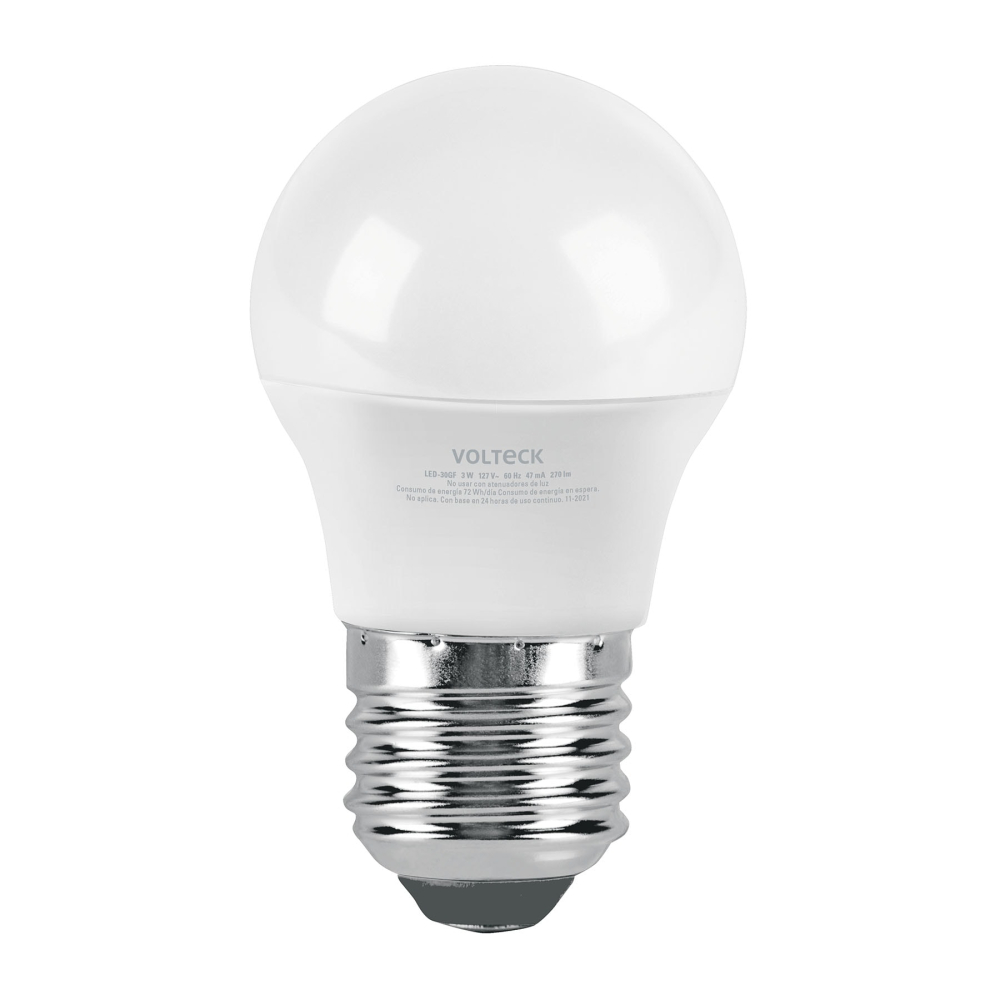 Lámpara LED G45 3 W (equiv. 25 W) luz de día blíster Volteck LED-30GF
