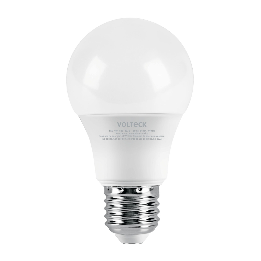 Lámpara LED A19 6 W (equiv. 40 W) luz de día blíster Volteck LED-40F