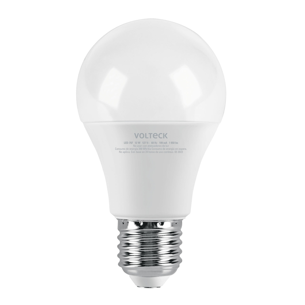 Lámpara LED A19 12 W (equiv. 75W) luz de día blíster Volteck LED-75F