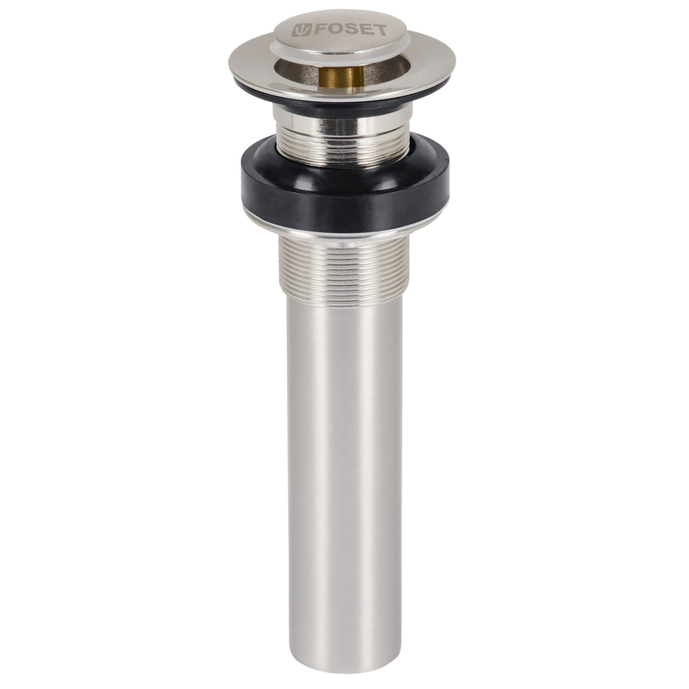 Contra p/lavabo sin rebosadero, sistema push, satín, 1-1/4' CE-206SN