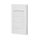 Placa armada blanca 2 interruptores 1 de 3 vías 1 mód, Lisbo PA-APTR-ELB