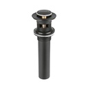 Contra p/lavabo, 1-1/4', con rebosadero, push, latón, negro CE-206M
