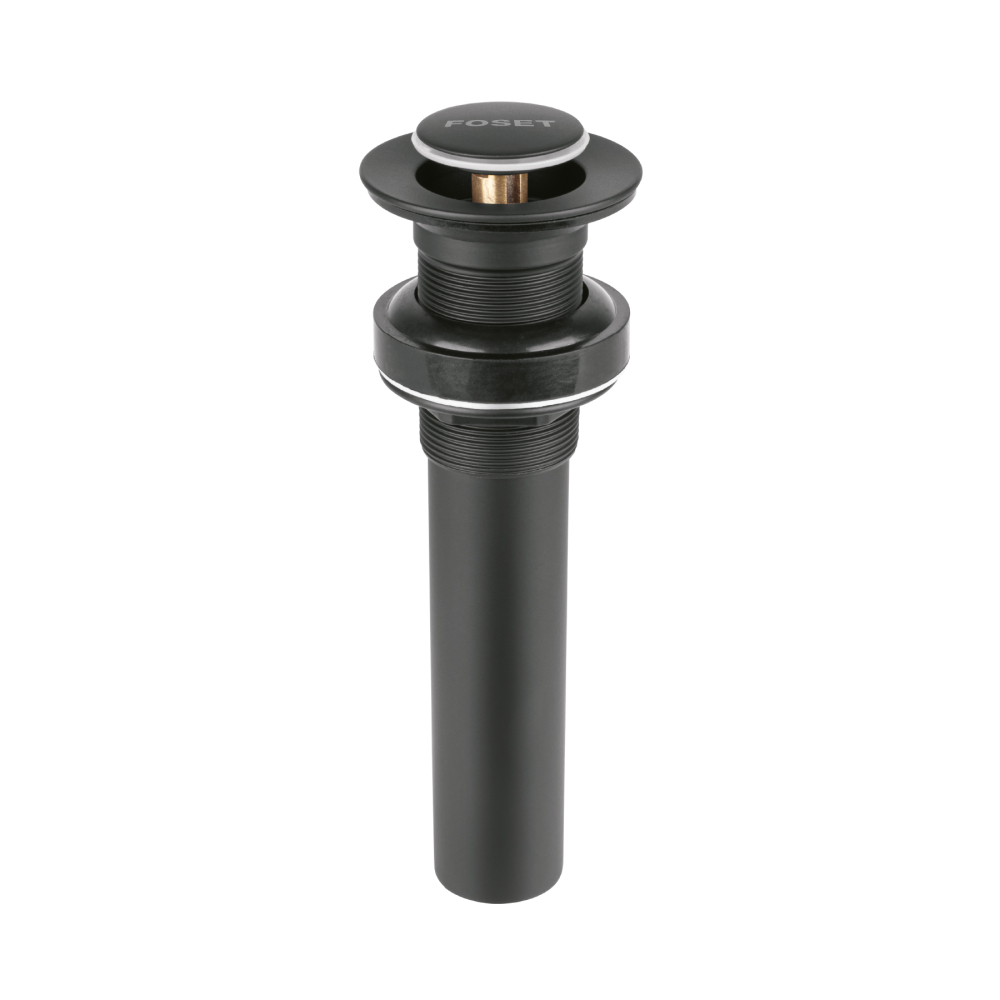 Contra p/lavabo, 1-1/4', sin rebosadero, push, latón, negro CE-206SM