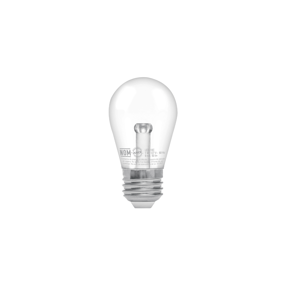 Lámpara LED S14 sin filamento 1 W luz cálida, caja, Volteck LED-10C