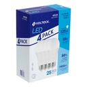 Pack de 4 lámparas LED A19 18 W (equiv. 125 W), luz de día LED-125FX4