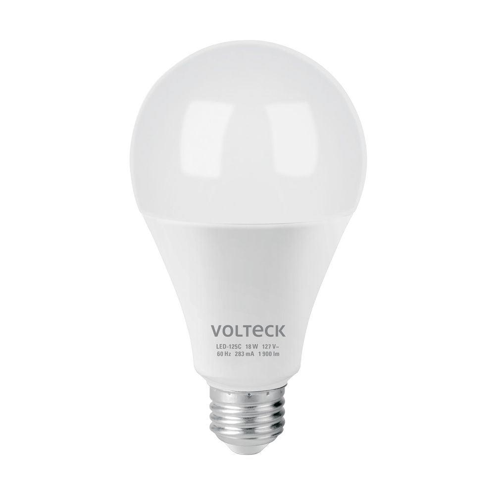 Lámpara LED A25 18 W (equiv. 125 W) luz cálida, caja Volteck LED-125C