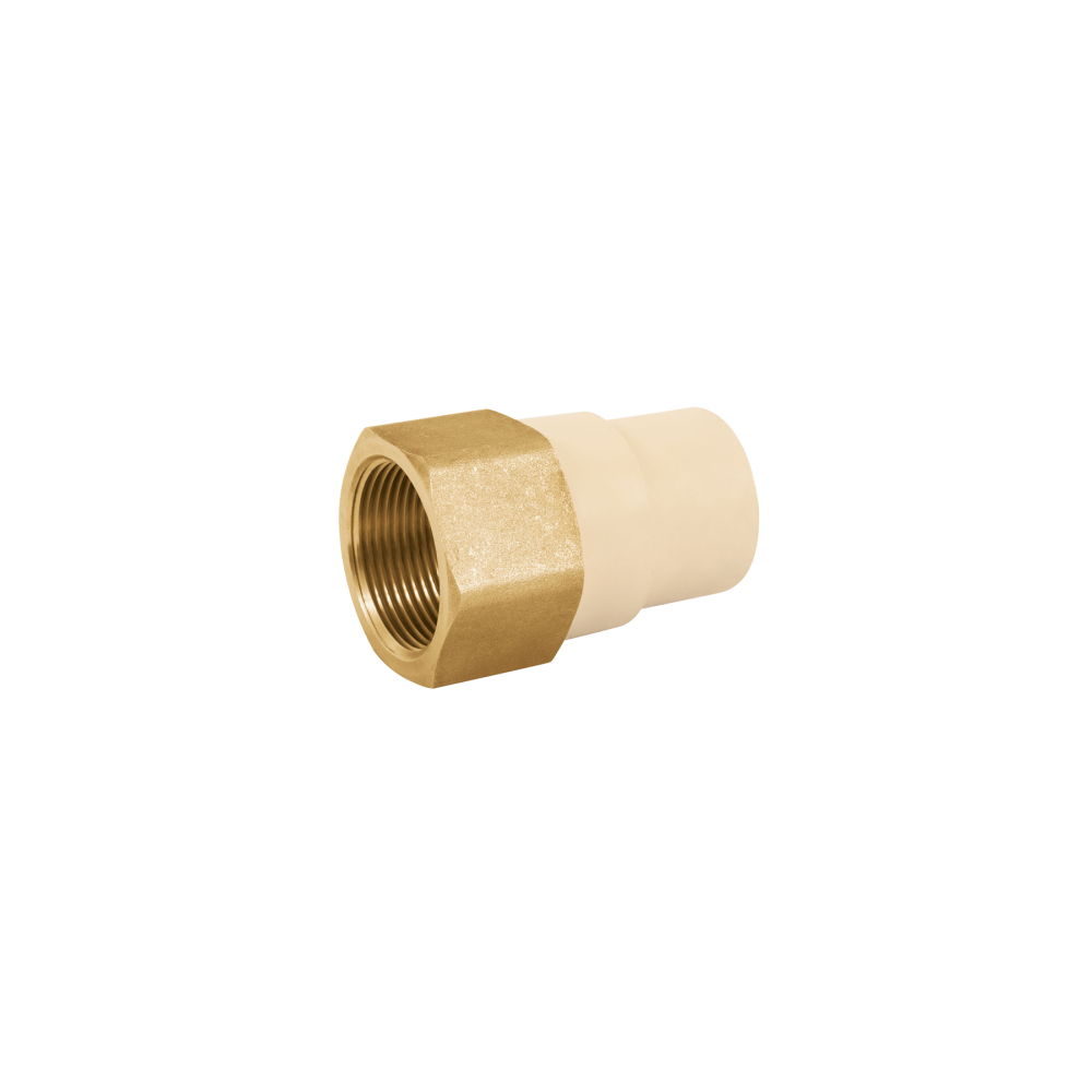 Adaptador hembra de CPVC 1-1/4' con inserto de latón, FOSET CPVC-644