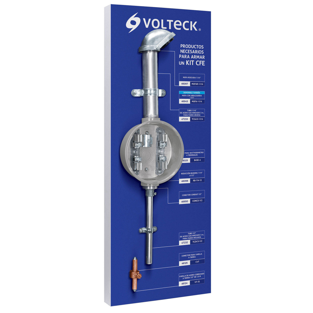 Tablero exhibidor de Kit CFE, Volteck EX-KIT-CFE