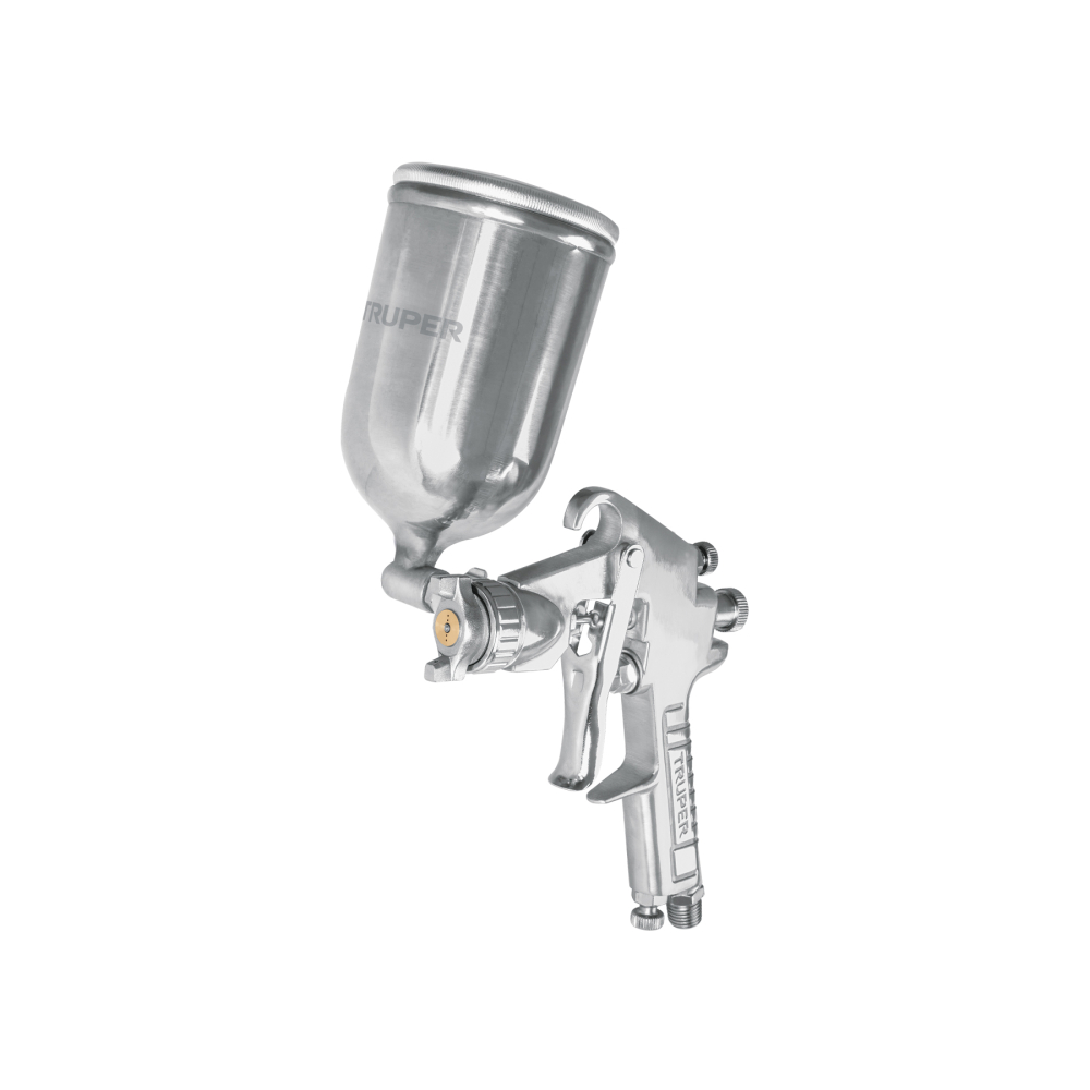 Pistola p/pintar gravedad LVMP vaso aluminio, 1.7 mm, Truper PIPI-421