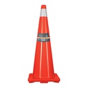 Cono de precaución de 90 cm de PVC con reflejante, Truper CONO-90R