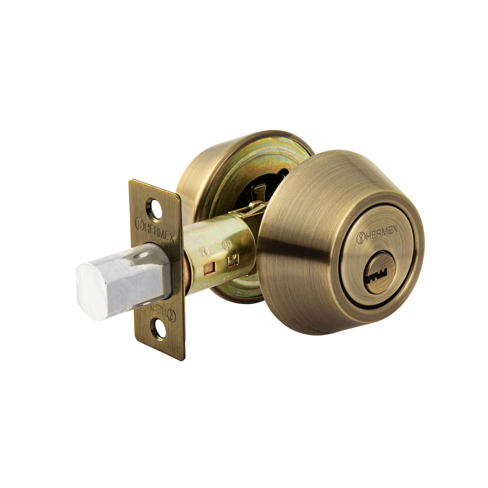 Cerrojo llave-llave latón antiguo, llave de puntos, HERMEX CERO-22