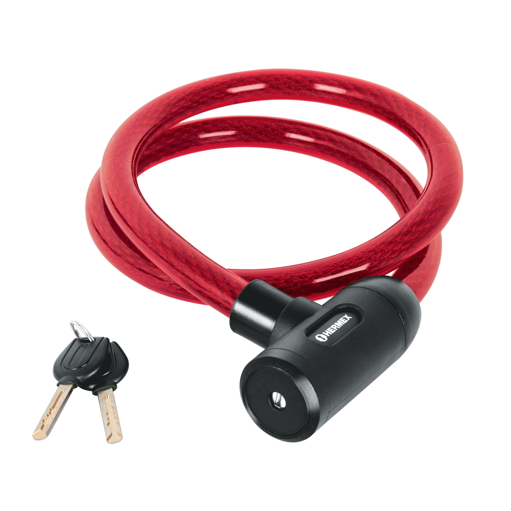 Candado de cable con llave, 20 mm X 1.20 m, HERMEX CB-20