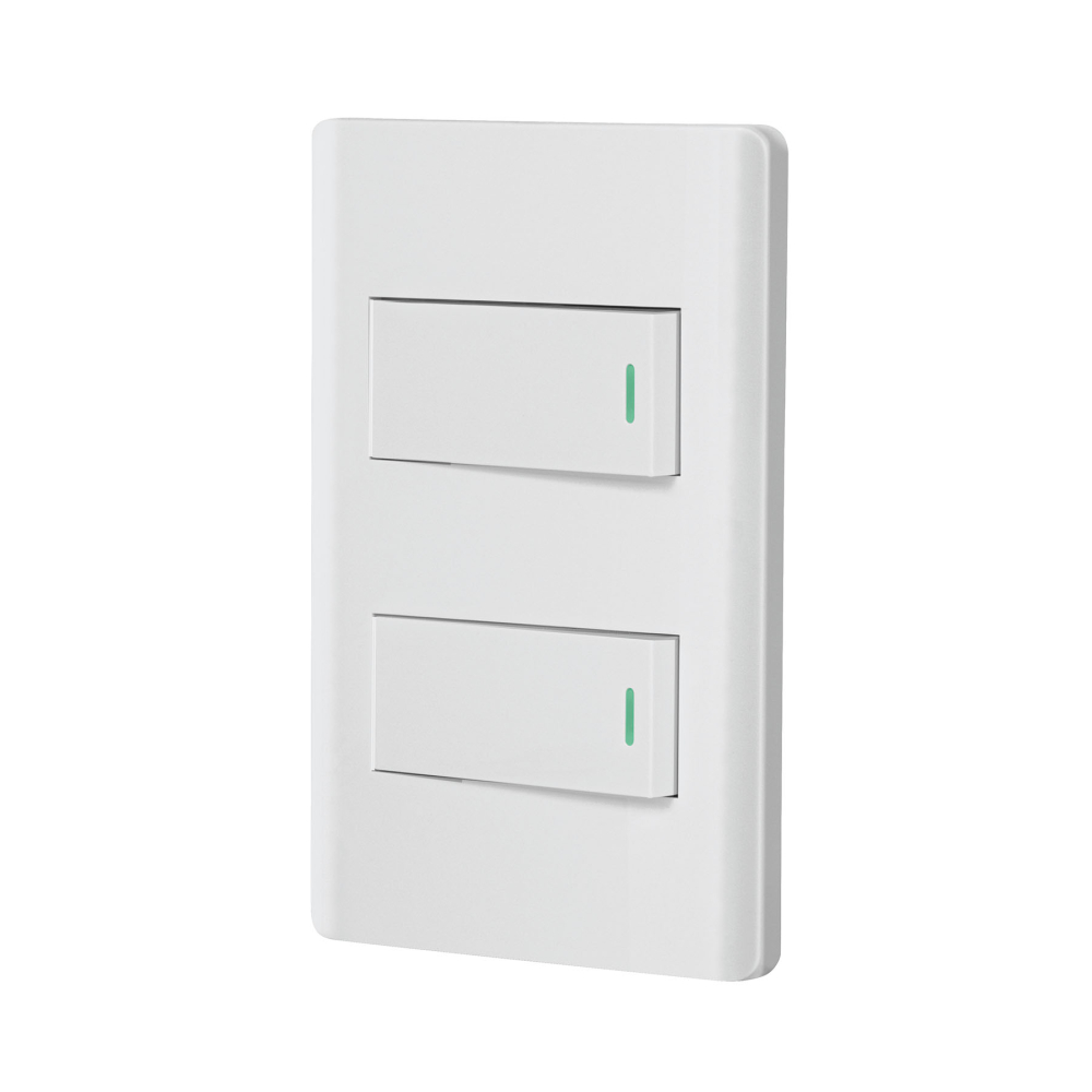 Placa armada blanca 1 interruptor y 1 de 3 vías 1 mód, Lisbo PA-APDO1-ELB