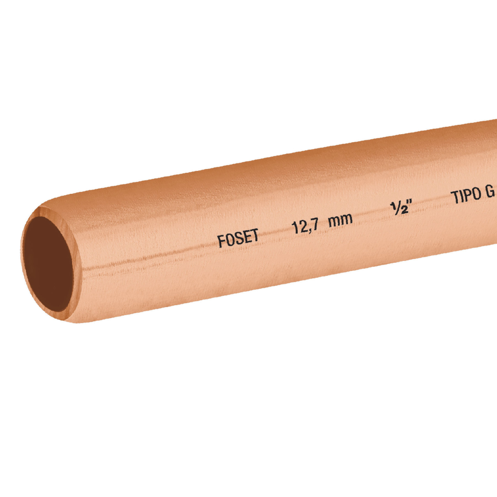 Tubo flexible de cobre 1/2', rollo de 15m, 3.7kg, FOSET CC-004F
