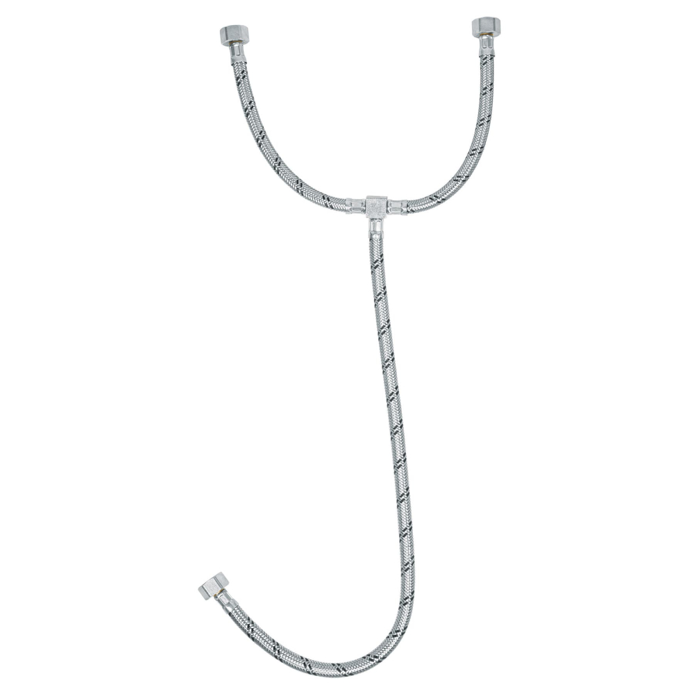 Manguera 'T' lavabo/fregadero,acero inox,1/2'x1/2'x1/2',55cm FTE-55X